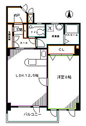 フラックス永福 1LDKの間取図画像