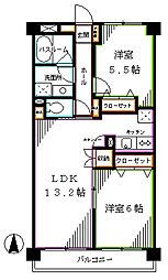 コーポ双葉 2LDKの間取図画像