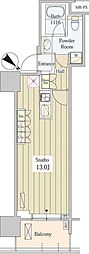 ユニゾンタワー東中野 ワンルームの間取図画像