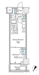 NL新中野レジデンス 1DKの間取図画像
