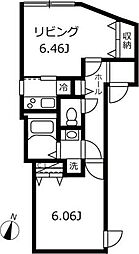 ブランシェ新中野 1DKの間取図画像