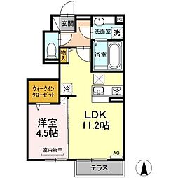 パレルモ 1LDKの間取図画像