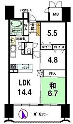 アーバンシティ富山・堀川町 3LDKの間取図画像