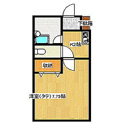 グリーンパークマンション 1階1Kの間取り