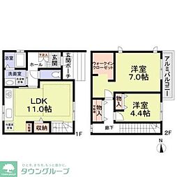 JCourt 2LDKの間取図画像