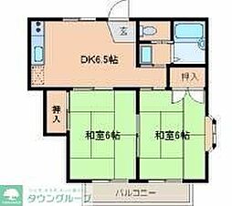 グリーンハイツ 2DKの間取図画像