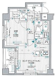 デュオステージ巣鴨 1LDKの間取図画像
