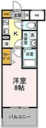 D-room早稲田 1Kの間取図画像