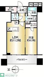 武蔵野タワーズスカイクロスタワー 1SLDKの間取図画像
