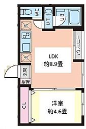 BASECAMP浜田山GLAMOROUS 1LDKの間取図画像