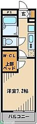 レオパレスレインボーステイツ 1Kの間取図画像