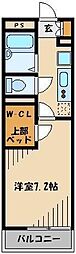 レオパレス小関 1Kの間取図画像