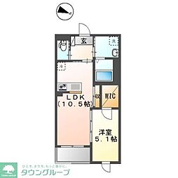 仮)東大泉6丁目マンション新築工事 1LDKの間取図画像