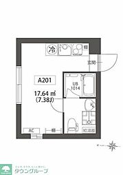 OrgoVita凛A棟 ワンルームの間取図画像