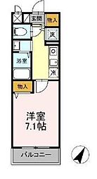 アクシス若宮 1Kの間取図画像