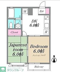 ベルストーン 2DKの間取図画像