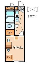 レオパレスAdmirationNEXT 1Kの間取図画像