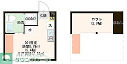 ハーモニーテラス関町南 ワンルームの間取図画像
