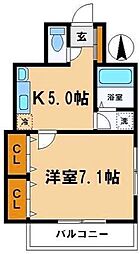 シャレエ千川 1DKの間取図画像