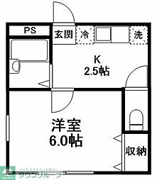 ソレアード・K 1Kの間取図画像