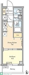 ディアクレスト西荻窪 1DKの間取図画像