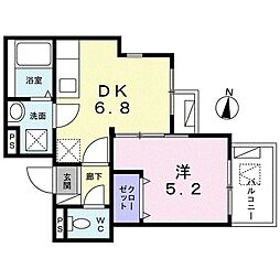 エクセレンス幸 1DKの間取図画像
