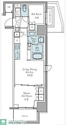 クレストコート東中野 2LDKの間取図画像
