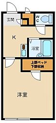 レオパレスウィステリア神田 1Kの間取図画像