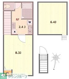 練馬区三原台1丁目アパート 1Kの間取図画像
