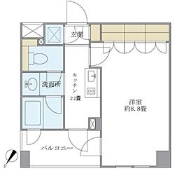 プレミアコート桜台 1Kの間取図画像