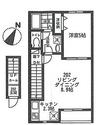 グランフィカーサ 1LDKの間取図画像