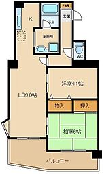 西武新宿線 田無駅 徒歩9分の賃貸マンション 3階2LDKの間取り