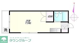 西武有楽町線 練馬駅 徒歩6分の賃貸マンション 2階ワンルームの間取り