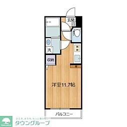 西武新宿線 田無駅 徒歩12分の賃貸アパート 2階ワンルームの間取り
