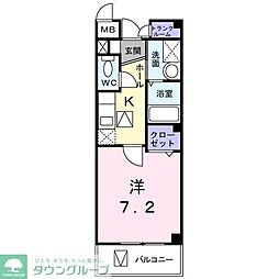 西武池袋線 中村橋駅 徒歩10分の賃貸マンション 1階1Kの間取り
