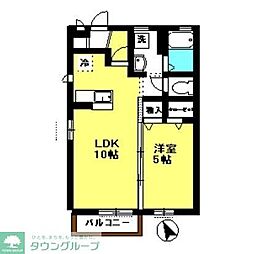 西武池袋線 ひばりヶ丘駅 徒歩9分の賃貸アパート 1階1LDKの間取り