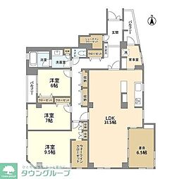 西武新宿線 新井薬師前駅 徒歩10分の賃貸マンション 3階3SLDKの間取り