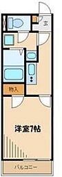 京王線 仙川駅 徒歩25分の賃貸アパート 3階1Kの間取り