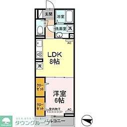 西武池袋線 富士見台駅 徒歩6分の賃貸アパート 2階1LDKの間取り