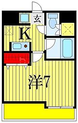 JR総武本線 市川駅 徒歩14分の賃貸マンション 1階1Kの間取り