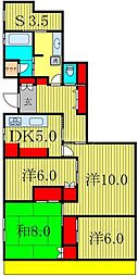 JR総武本線 市川駅 徒歩10分の賃貸マンション 1階4SDKの間取り
