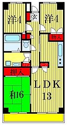 リヴェール南八幡 3LDKの間取図画像