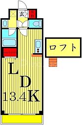 ルシェル ワンルームの間取図画像