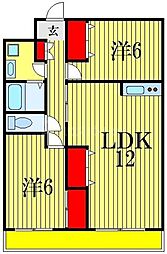 アメニティ市川 2LDKの間取図画像