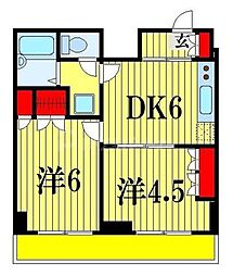 ベイステート安間 2DKの間取図画像