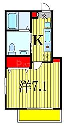 ピアンタ鬼越 1Kの間取図画像