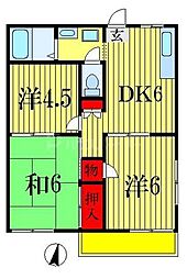 エクレールA棟 3DKの間取図画像