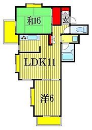 ハイライズ西船弐番館 2LDKの間取図画像