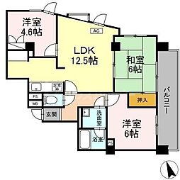 フジ・ヴェール毘沙門堂 3LDKの間取図画像