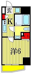 N-stage本八幡 1Kの間取図画像